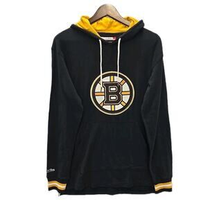 Boston Bruins Womens Mitchell & Ness Hoodie S Black Gold Spring 2024 NHL